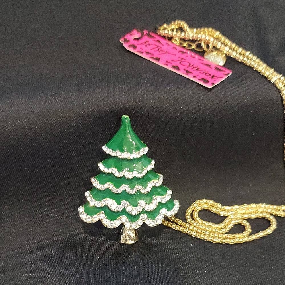 BETSEY JOHNSON Christmas Tree Pendant Necklace